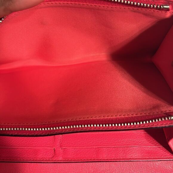 - Authentic Cristian Dior Leather Pink/Coral Wallet on a Chain - Picture 11 of 17